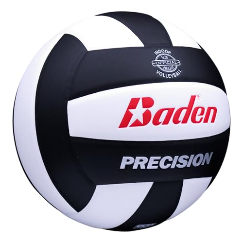 Baden | Precision | Official Size + Weight Entry Level Youth Indoor Volleyball | PU Composite, Extra Foam Backing, Reduce Sting - color: Black