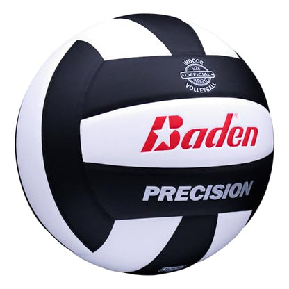 Baden | Precision | Official Size + Weight Entry Level Youth Indoor Volleyball | PU Composite, Extra Foam Backing, Reduce Sting - color: Black