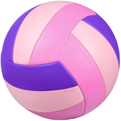 RUN2PEAK Light Soft Volleyball - Light Volleyball Designed for Beginners Kids Youth Teen - Lightweight Volleyballs for Indoor Outdoor Beach Backyard Official Size 5 Training Volley Ball