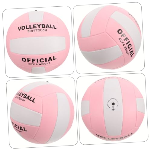 Soft Touch PU Volleyball for Indoor Training and Official Matches Ball with Control and Stability Eye-catching Pink and White Design for Sports Equipment