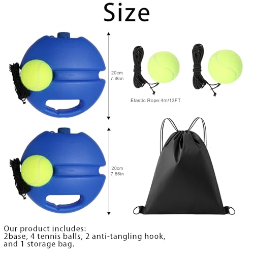 Tennis Buddy Trainer NextGen with Fillable Water Base - Portable Tennis Trainer Rebound Ball with Carry Bag & 2 Balls, Practice Equipment for Beginners, Backyard & Park (2)
