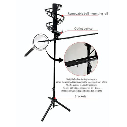 Colaxi Pickleball Machine Serving Machine Lightweight Portable for Beginners Automatic Pickleball Launcher Ball Server