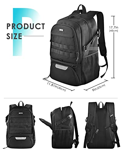 BROTOU Basketball Bag, Soccer Backpack Volleyball Football Backpack Sports Gym Bag with Shoe&Ball Compartment - color: Black-new