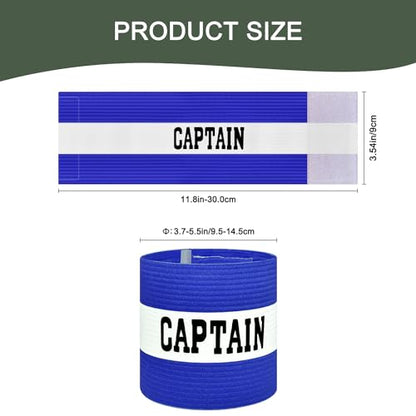 Captain Armbands for Soccer, Unisex Captain's Armband Adjustable Football Arm Bands Adults & Youths Elastic Captain Arm Band Team Sports Accessories - color: Blue
