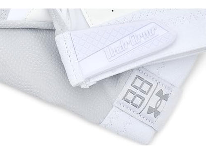 Under Armour Clean Up Baseball Gloves - color: (100) White / White / Metallic Silver, size: Small
