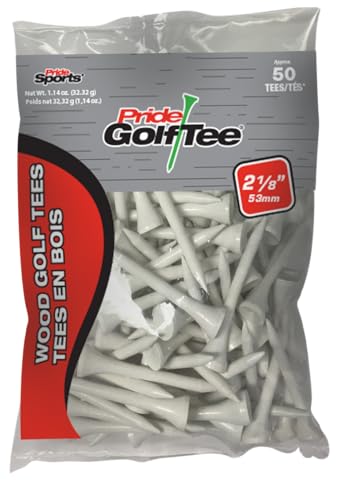 Pride Golf Tee, 2-1/8 inch Deluxe Tee, 50 Count Bag