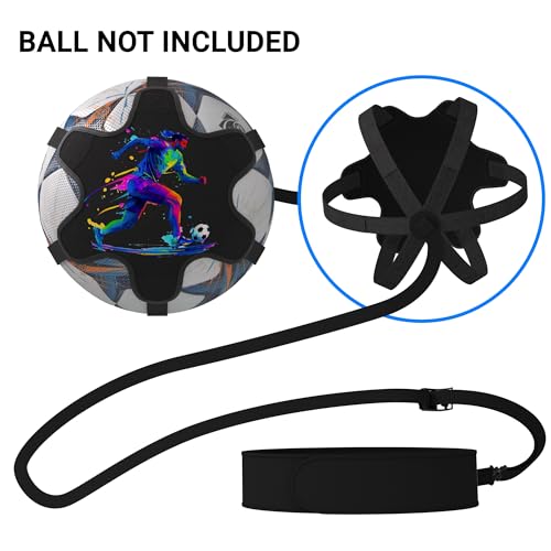 READAEER Soccer Training Equipment for Kids Adults, Adjustable Waist or Wrist Belt for Kicking and Passing Practice, no Waste time Picking up the Ball(Football is not Included)