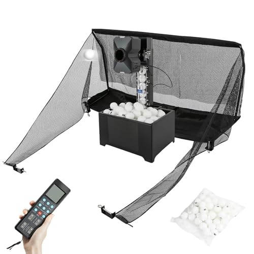 Automatic Ping Pong Ball Machine,Portable Table Tennis Ball Launcher Trainer with Catch Net & Remote Control,Ping-Pong Practicing Training Robot Equipment,for Schools Stadium Gyms