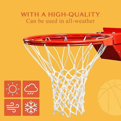 Breakaway Basketball Rim 18 Inch Heavy Duty 5/8 Inch Steel Professional Flex Hoop Meets Official Game Standards Fits Most Backboards with All Weather Net Mounting Hardware Now in Black
