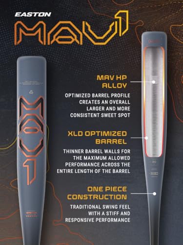 Easton 2025 | MAV1 Baseball Bat | BBCOR | -3 Drop | 2 5/8" Barrel | 1 Pc. Alloy