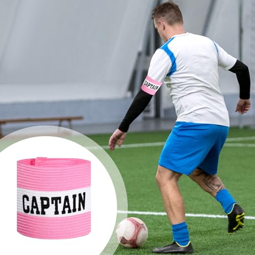 3PCS Captain Armbands, 9x29Cm/3.5x11.5 Inch Pink Soccer Captain Armband Adjustable Leader Armband Team Sport Armband Football Rugby Basketball Player Band for Adult Youth Soccer Volleyball Team