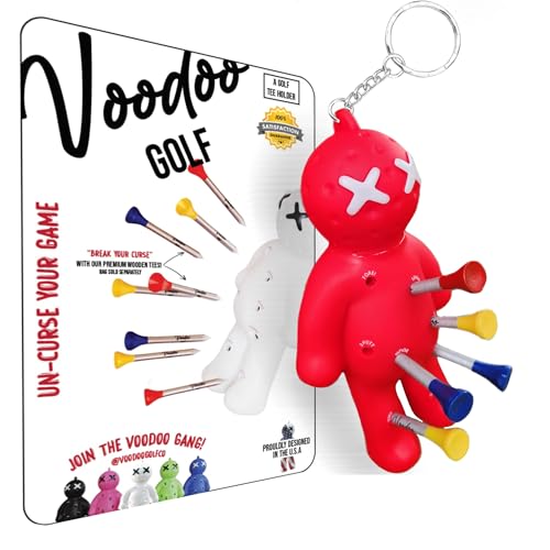 Ball Tee Holder | Novelty Keychain Accessory for Bag | Gifts for Men | Fits 3 1/4, 2 3/4, 1 1/2 Tees - color: Supreme Red