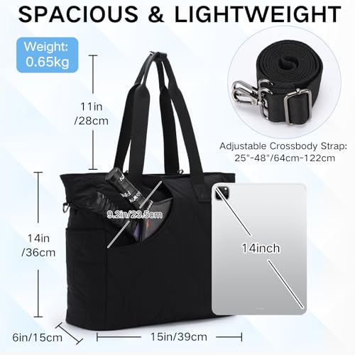 VASCHY Pickleball Tote Bags For Women With Fence Hook, Quilted Puffer Pickleball Paddle Holder Case Gym/Sports Tote - color: Black