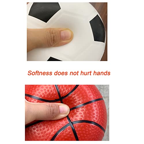Soccer Basketball Football Small Sports Bouncy Balls with Hand Pump for Kids and Toddlers - (Pack of 3) 6-Inch Diameter Rubber Sport Ball Set for Fun Outdoors and Backyard Play