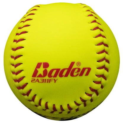 Baden | USA (ASA) Approved | Official League Fastpitch Softballs | Perfection Leather or Composite | 11" or 12" | Optic Yellow | One Dozen - size: 11"