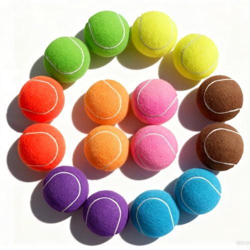 PoyPet 16-Pack Tennis Balls Bulk for Practice,Training and Beginners | Ideal for Dog Fetch,Chew and Play - color: Mix Colors