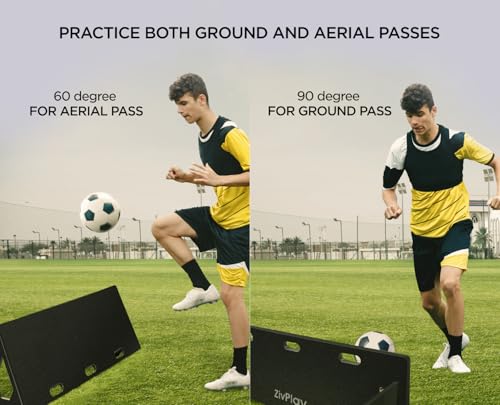 ZivPlay Soccer Rebounder Board Soccer Wall Kick Back Trainer with 2 Rebound Angles for Ball Passing and Bounce Back Training - size: 40 x 16 inch