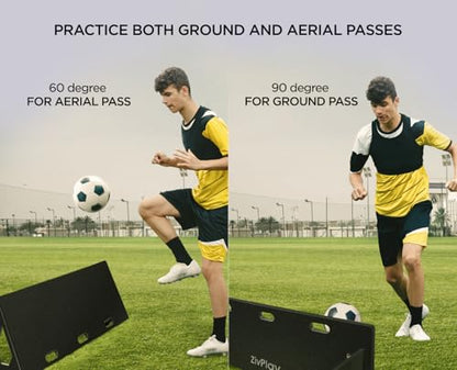 ZivPlay Soccer Rebounder Board Soccer Wall Kick Back Trainer with 2 Rebound Angles for Ball Passing and Bounce Back Training - size: 40 x 16 inch