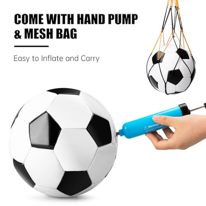 Soccer Ball Size 5 Size 4 Size 3 Size 2 with Pump Deflated - Single, 2 or 3 Pack Official Size Indoor Outdoor Training - Gift for Toddler Kids Youth Teens Adult 1-3 5-8 8-12 12+ Years Old Boys Girls