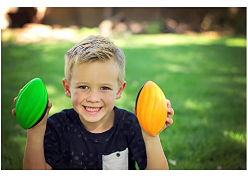 Blu Jay LMC Products Mini Football 3-Pack - 5” Spiral Foam Football Small Footballs for Kids - Mini Footballs 3-Pack - Soft, Easy Grip Toddler (Pink, Orange, Green)
