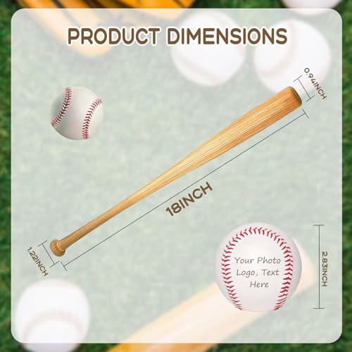 Personalized Mini Baseball Bat 18", Custom Engraved Name, Number & Logo, Small Wooden Bat Gift for Little League, Teams, Players, Fathers