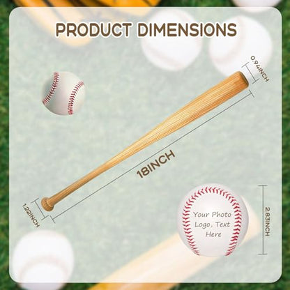 Personalized Mini Baseball Bat 18", Custom Engraved Name, Number & Logo, Small Wooden Bat Gift for Little League, Teams, Players, Fathers - color: custom baseball