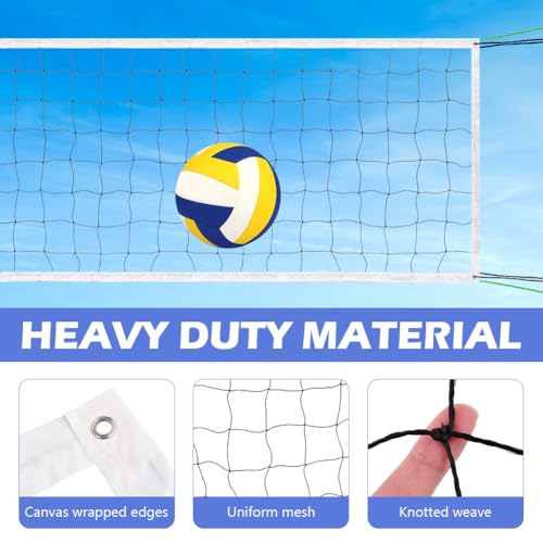 Professional Volleyball Net Outdoor,31.17x3.28ft Net, Canvas Edge Fitness Playground Volleyball Net