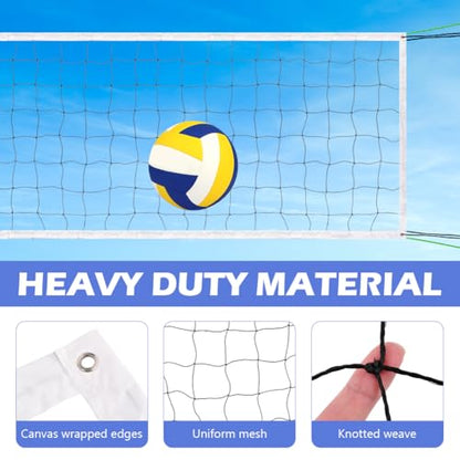 Professional Volleyball Net Outdoor,31.17x3.28ft Net, Canvas Edge Fitness Playground Volleyball Net