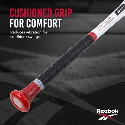 Reebok - T Ball Bat, 26-Inch Aluminum Bat for Kids & Youth, Baseball Bat for Practice, Training, and Beginners (White) - color: White