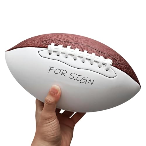 Football Half White for Autograph Leather Size 3 6 9 with Pump Needle Signature for Gift Award Souvenir Ball