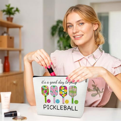Pickleball Makeup Bag, Pickleball Gifts for Women, It's a Good Day to Play Pickleball Cosmetic Bag - color: multicolor03