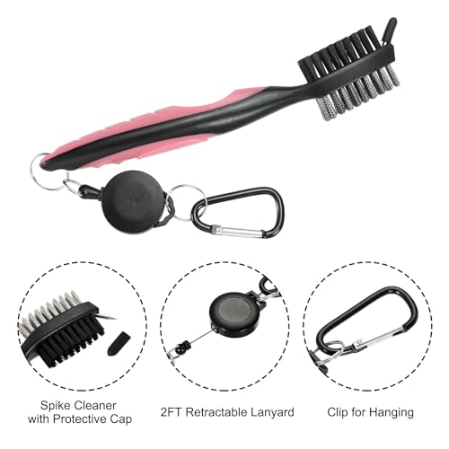 PATIKIL Golf Club Brush,Extension Cord Golf Club Groove Cleaner with Retractable Cleaning Nails and Ergonomic Grip