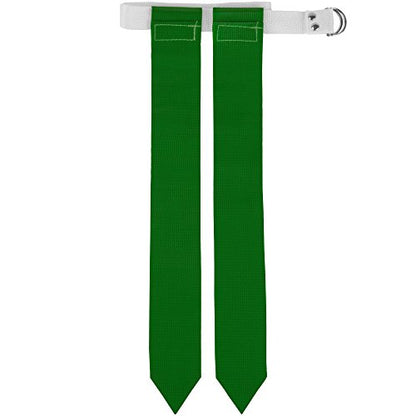 Crown Sporting Goods Flag Football Belt & Flags - 1 Belt w/ 2 Flags, Accessories for Flag & Touch Games, Practices, Training - color: Green