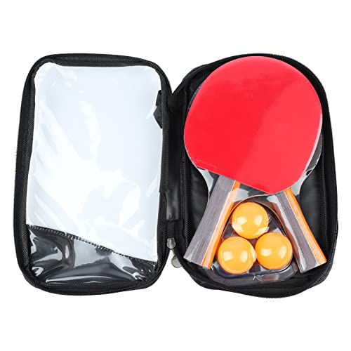Table Tennis Paddle Set Strong Control Beginners Bats for Family and Friends Poplar Rubber