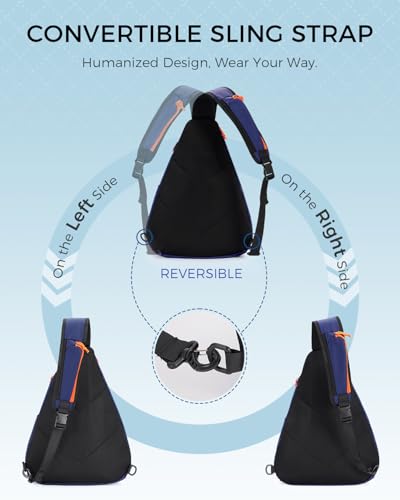 sportsnew Pickleball Bag for Men Women, Pickleball Sling Bag with Separate Paddle & Ball Compartment, Fence Hook, Phone Pocket for Quick Access, Waterproof Pickleball Backpack, Patent Pending - color: Navy Blue