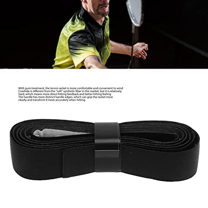 Agatige Leather Tennis Racket Grip Tape, Comfort Self Adhesive Tennis Grip Replacement Sweat Absorbing Racquet Overgrip Tape for Outdoor Playground Gym