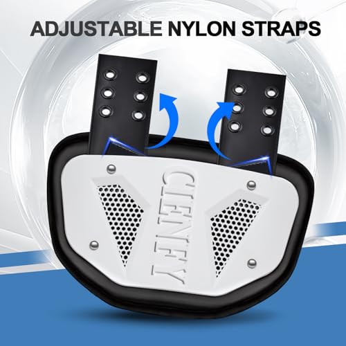 Football Back Plate, Lower Backplate with Hard Shell, High Impact Padding and Durable Adjustable Straps for Youth and Adults - color: White, size: Youth