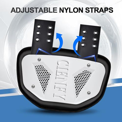 Football Back Plate, Lower Backplate with Hard Shell, High Impact Padding and Durable Adjustable Straps for Youth and Adults - color: White, size: Adult
