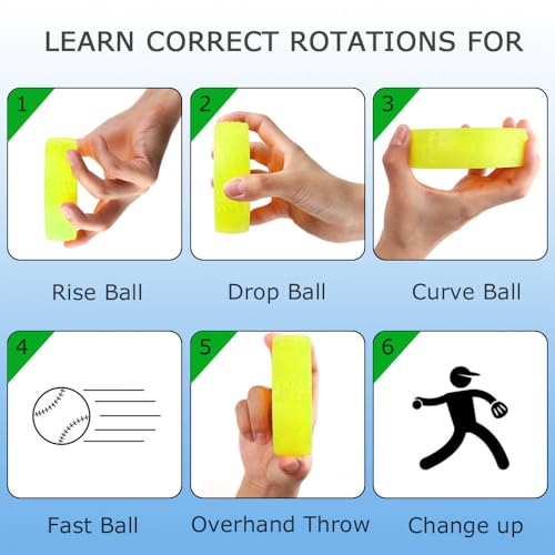 Softball Pitching Spinner, Overhand Throwing Trainer with Instant Spin&Release Feedback, Official 12" Size - color: Green