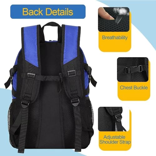 DAFISKY Basketball Backpack, Basketball Bag with Ball Holder Shoes Compartment, Sports Equipment Bag for Soccer Ball, Volleyball - color: Blue