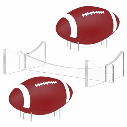 Football Stand 3-Pack, Acrylic Display Stand for Football, Rugby Ball and Memorial Sports Gloves, Ball Display Holder for Storage and Displaying - size: Football Stand (5.9x3.5x1.3 inch)