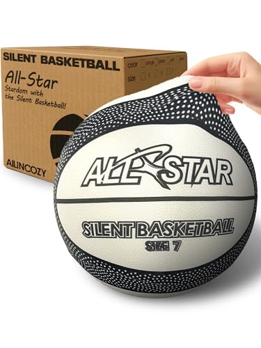 Covered Silent Basketball, Fabric Cover Soft Foam Airless Basketball, High Bounce, Noise-Free Training Ball