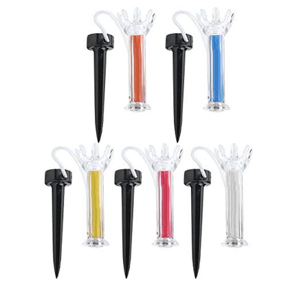 Magnetic Golf Tees 5Pcs, Flexible Magnetic Plastic Golf Tee with Connecting Rope, Rubber Golf Tees for Driving Range Mats Training and Practice(90mm)