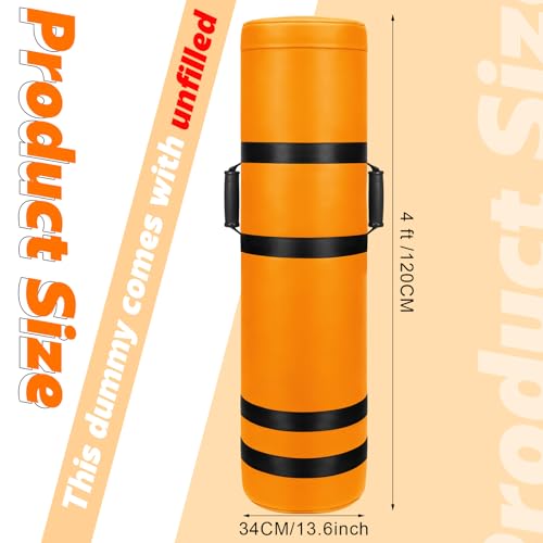 Arrowbash Unfilled Football Tackling Dummy 4 ft Sports Training Dummy Football Training Equipment with Handles for Youth College Drills Kickboxing Martial Basketball Practice, Unfilled - color: Orange