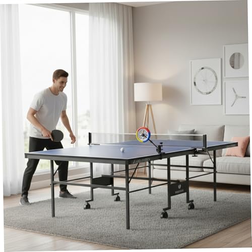 Table Tennis Trainer - Adjustable Solo Practice Device with Colorful Spinning Wheel for Topspin & Stroke Training, Fits Standard Tables, Table Tennis Training