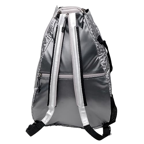 Glove It Signature Tennis Backpack for Women, Lightweight Ladies Tennis Bag & Sling Backpack for 2 Racquets, Balls, Water Bottle - Titanium