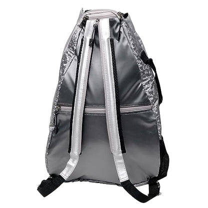 Glove It Signature Tennis Backpack for Women, Lightweight Ladies Tennis Bag & Sling Backpack for 2 Racquets, Balls, Water Bottle - Titanium