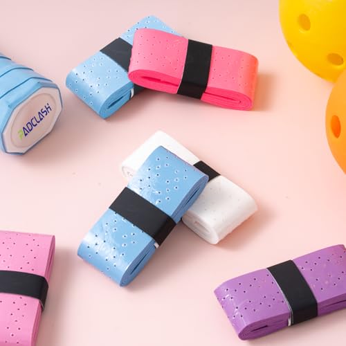 Pickleball Paddle Overgrip, 6-Pack Pickleball Paddle Grip Tape, Precut Perforated, Max Tacky & Sweat-Absorbing - Non-Slip Grip for Enhanced Control