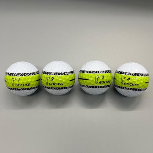 2-Layer Surlyn Golf Balls with Green Aiming Line, 332 Dimples, Low Spin, Long Distance Over 30 Yards, Durable Golf Balls for Amateur, Junior, Lady – 20 Pack