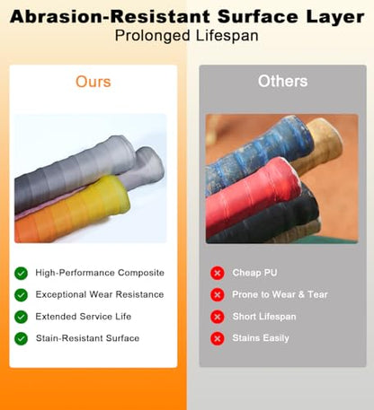 3 Pack Ultra Tacky Overgrip, Tennis Racket Grip Tape - Gradient Color Non-Slip Wrap for Tennis/Pickleball/Badminton/Golf/Baseball Bat, Sweat-Absorbing Cushion Universal Handle Tape